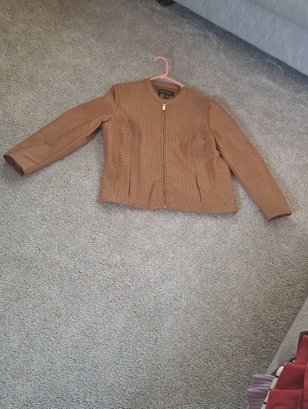 Colleen Lopez Quilted Zip-Front Jacket - Brown